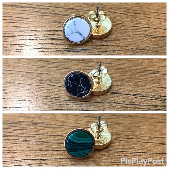 n/a Jewelry - Set of 3 Marble Stud Earrings